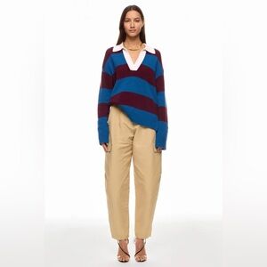 Rails Burgundy and Blue V-Neck Sweater
